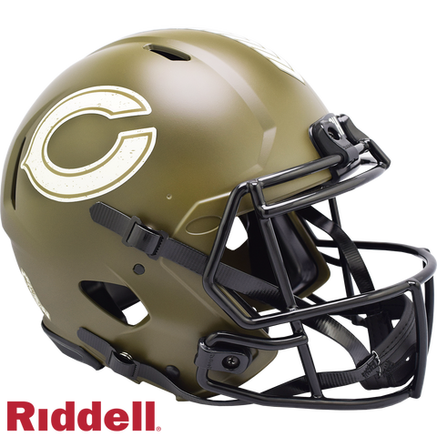 Chicago Bears Helmet Riddell Authentic Full Size Speed Style Salute To Service 2022-0