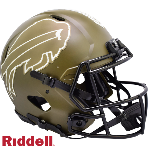 Buffalo Bills Helmet Riddell Authentic Full Size Speed Style Salute To Service 2022-0