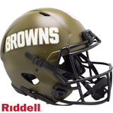 Cleveland Browns Helmet Riddell Authentic Full Size Speed Style Salute To Service 2022-0