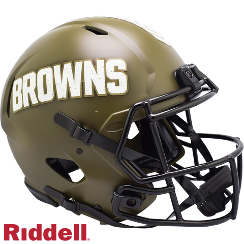 Cleveland Browns Helmet Riddell Authentic Full Size Speed Style Salute To Service 2022-0