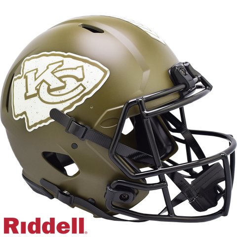 Kansas City Chiefs Helmet Riddell Authentic Full Size Speed Style Salute To Service 2022-0