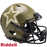 Dallas Cowboys Helmet Riddell Authentic Full Size Speed Style Salute To Service 2022-0