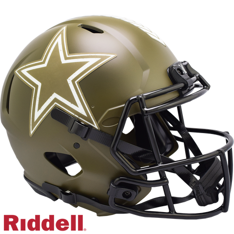 Dallas Cowboys Helmet Riddell Authentic Full Size Speed Style Salute To Service 2022-0