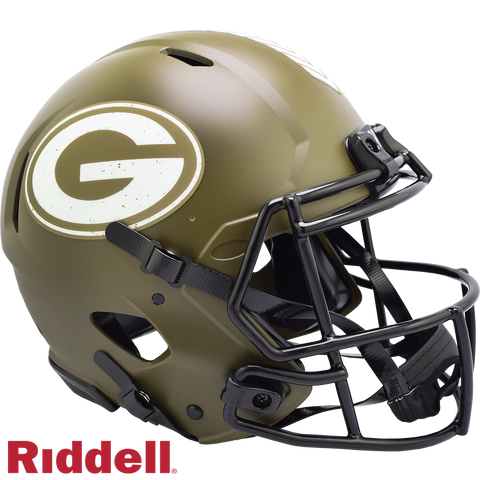Green Bay Packers Helmet Riddell Authentic Full Size Speed Style Salute To Service 2022-0