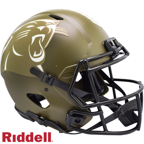Carolina Panthers Helmet Riddell Authentic Full Size Speed Style Salute To Service 2022-0