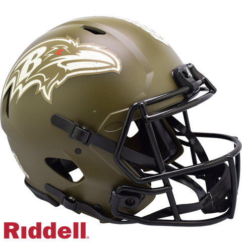 Baltimore Ravens Helmet Riddell Authentic Full Size Speed Style Salute To Service 2022-0