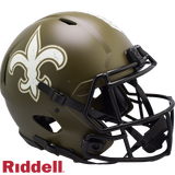 New Orleans Saints Helmet Riddell Authentic Full Size Speed Style Salute To Service 2022-0