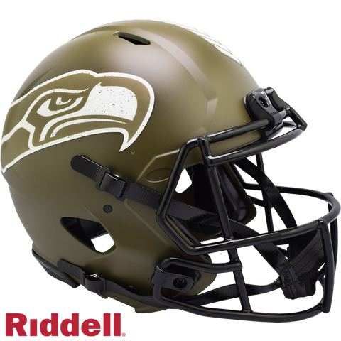 Seattle Seahawks Helmet Riddell Authentic Full Size Speed Style Salute To Service 2022-0