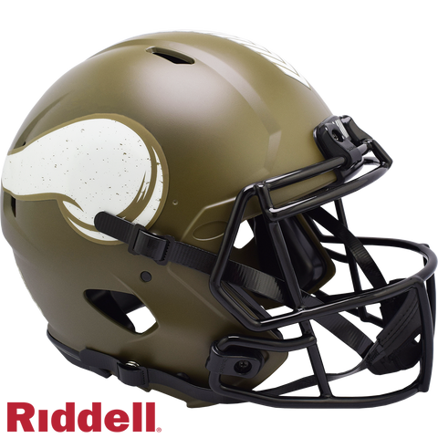 Minnesota Vikings Helmet Riddell Authentic Full Size Speed Style Salute To Service 2022-0