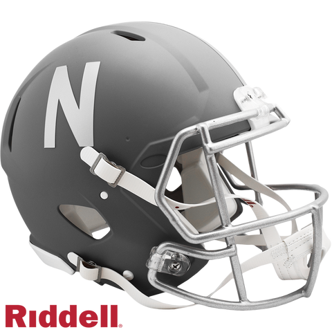 Nebraska Cornhuskers Helmet Riddell Authentic Full Size Speed Style Slate Alternate-0
