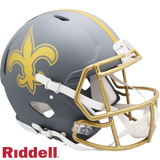 New Orleans Saints Helmet Riddell Authentic Full Size Speed Style Slate Alternate-0