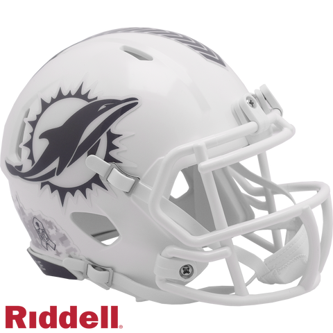 Miami Dolphins Helmet Riddell Replica Mini Speed Style Salute To Service 2024-0