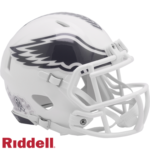 Philadelphia Eagles Helmet Riddell Replica Mini Speed Style Salute To Service 2024-0