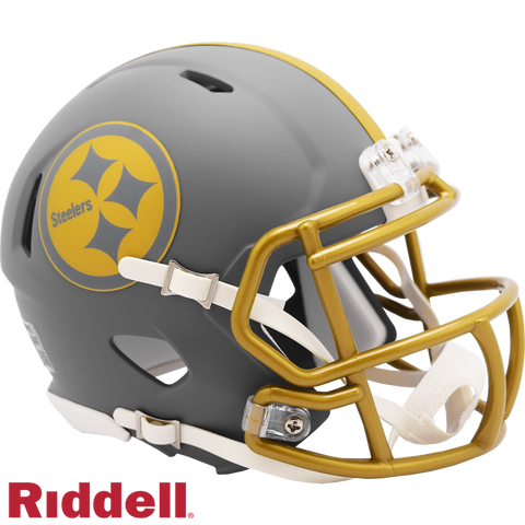 Pittsburgh Steelers Helmet Riddell Replica Mini Speed Style Slate Alternate-0