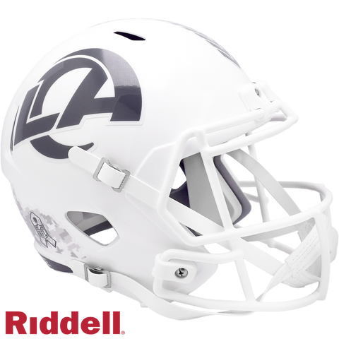 Los Angeles Rams Helmet Riddell Replica Full Size Speed Style Salute To Service 2024-0
