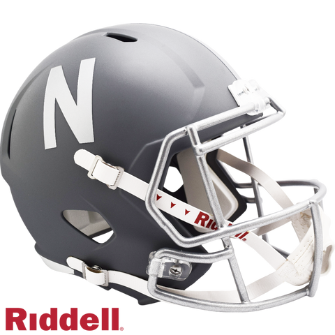 Nebraska Cornhuskers Helmet Riddell Replica Full Size Speed Style Slate Alternate-0