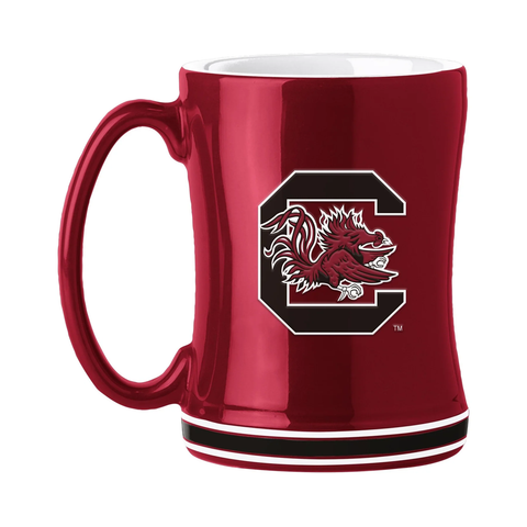 South Carolina Gamecocks Coffee Mug 14oz Sculpted Relief Team Color-0