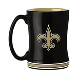 New Orleans Saints Coffee Mug 14oz Sculpted Relief Team Color-0