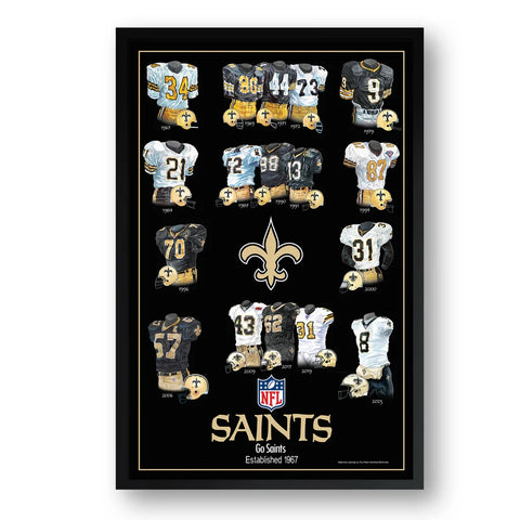 New Orleans Saints Framed Print 10x13 Uniform Heritage-0