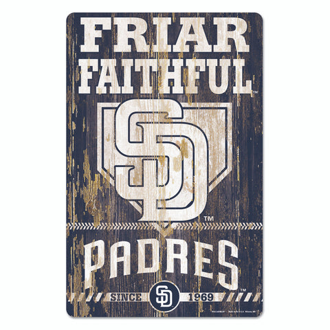 San Diego Padres Sign 11x17 Wood Slogan Design - Special Order-0