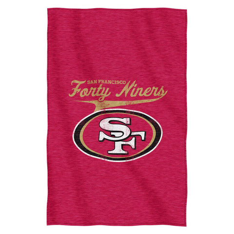 San Francisco 49ers Blanket 54x84 Sweatshirt Script Design - Team Fan Cave