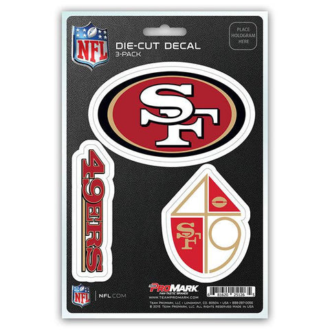 San Francisco 49ers Decal Die Cut Team 3 Pack - Team Fan Cave