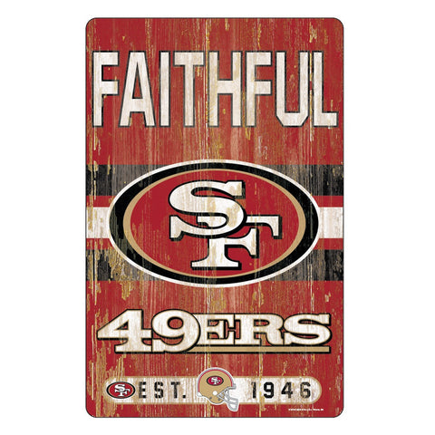 San Francisco 49ers Sign 11x17 Wood Slogan Design-0