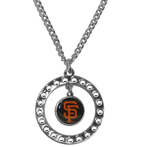 San Francisco Giants Necklace Chain Rhinestone Hoop - Team Fan Cave