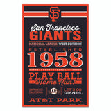 San Francisco Giants Sign 11x17 Wood Established Design-0