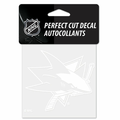 San Jose Sharks Decal 4x4 Perfect Cut White