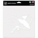 San Jose Sharks Decal 8x8 Die Cut White