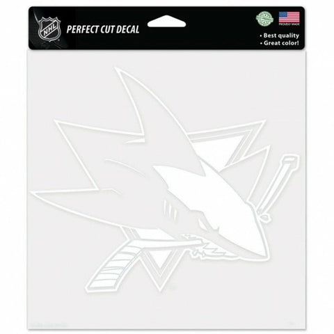 San Jose Sharks Decal 8x8 Die Cut White