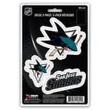 San Jose Sharks Decal Die Cut Team 3 Pack - Team Fan Cave