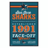 San Jose Sharks Sign 11x17 Wood Established Design-0