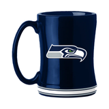 Seattle Seahawks Coffee Mug 14oz Sculpted Relief Team Color-0