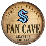 Seattle Kraken Sign Wood 14 Inch Round Barrel Top Design - Special Order-0