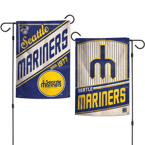 Seattle Mariners Flag 12x18 Garden Style 2 Sided Cooperstown-0