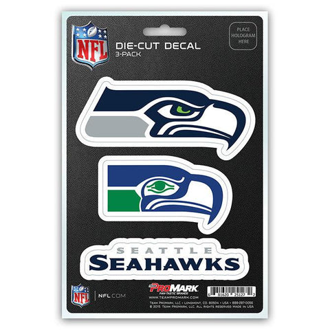 Seattle Seahawks Decal Die Cut Team 3 Pack - Team Fan Cave