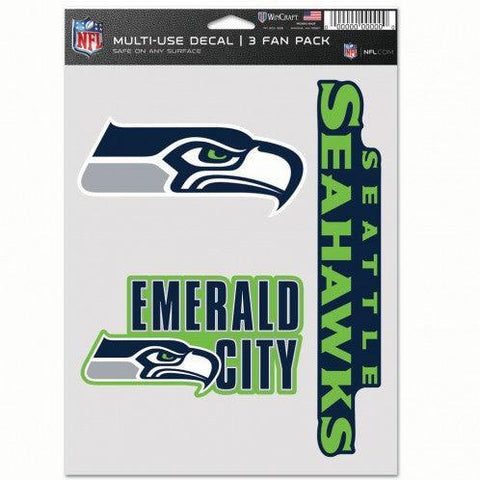 Seattle Seahawks Decal Multi Use Fan 3 Pack