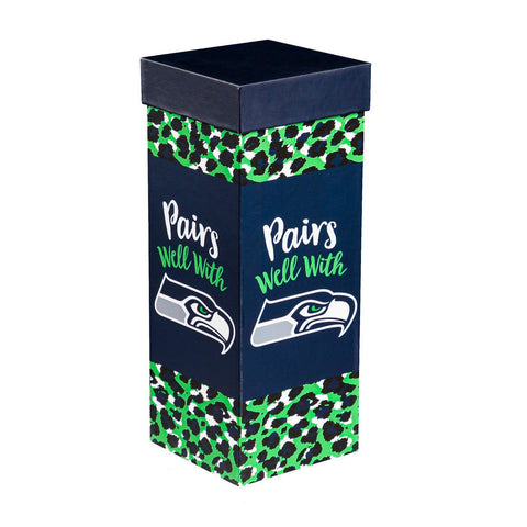 Seattle Seahawks Glass 17oz Wine Stemmed Boxed