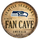 Seattle Seahawks Sign Wood 14 Inch Round Barrel Top Design-0