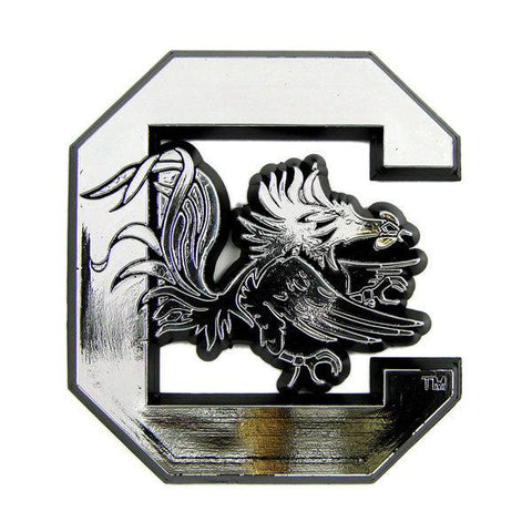 South Carolina Gamecocks Auto Emblem - Silver - Team Fan Cave