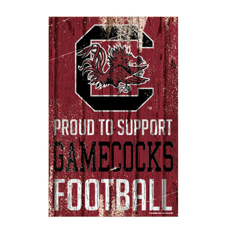 South Carolina Gamecocks Sign 11x17 Wood Proud to Support Design-0