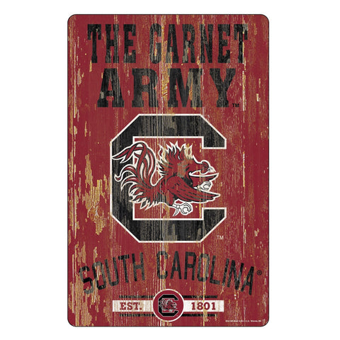 South Carolina Gamecocks Sign 11x17 Wood Slogan Design-0