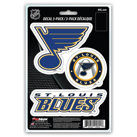 St. Louis Blues Decal Die Cut Team 3 Pack - Team Fan Cave