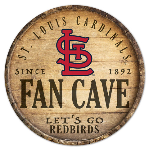 St. Louis Cardinals Sign Wood 14 Inch Round Barrel Top Design-0