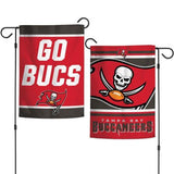 Tampa Bay Buccaneers Flag 12x18 Garden Style 2 Sided Slogan Design - Special Order