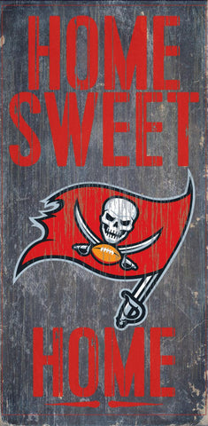 Tampa Bay Buccaneers Wood Sign - Home Sweet Home 6"x12"