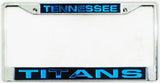 Tennessee Titans License Plate Frame Laser Cut Chrome