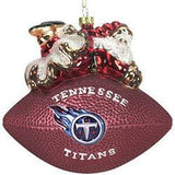 Tennessee Titans Ornament 5 1/2 Inch Peggy Abrams Glass Football - Team Fan Cave